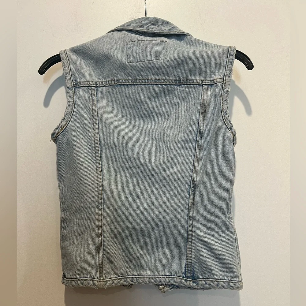 Vintage 1990’s Express Light Blue Denim Vest - Picture 2 of 2